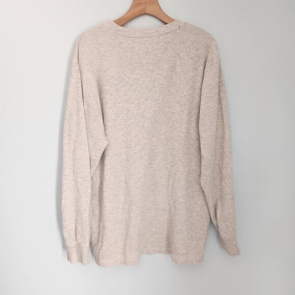 US Polo Assn. Waffle Knit Thermal Shirt Long Sleeve Sleep Shirt Ivory Mens XL - Picture 5 of 10